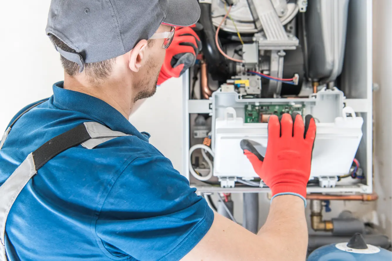 Heating system serviced by a professional as part of winter-proofing your home.