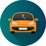 Icon of a car with a broken windshield