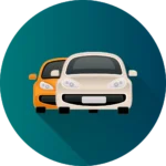 Icon of a car passing another car in traffic