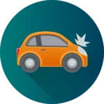 Icon of a car getting in to an accident
